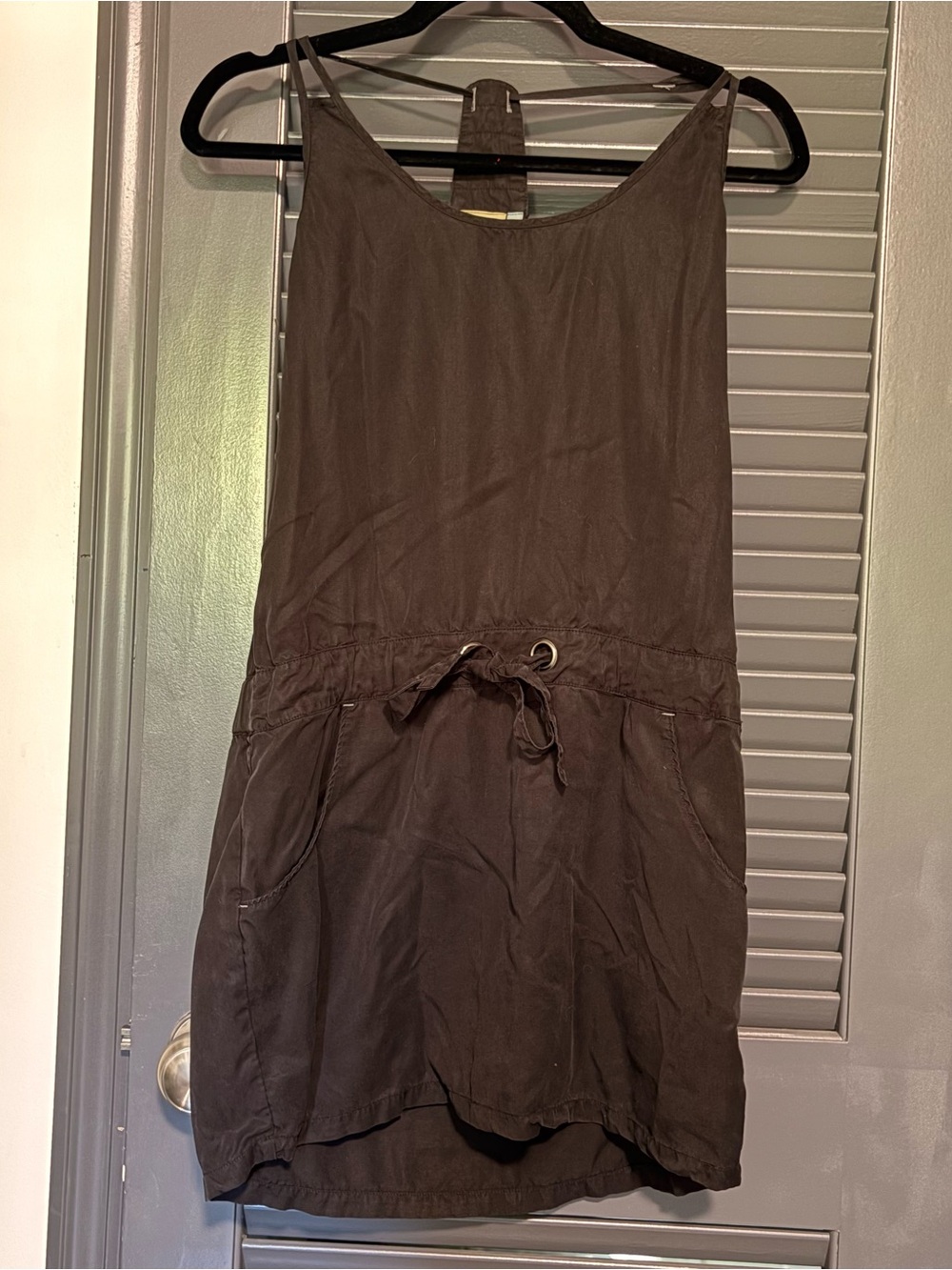 Athleta Black Drawstring Mini Dress